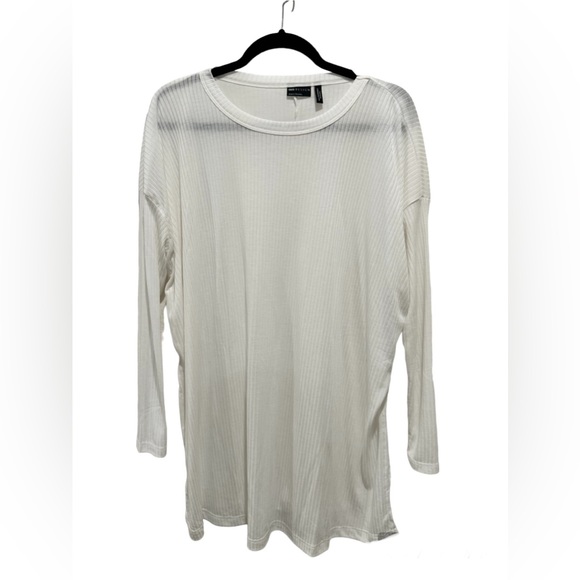 ASOS Maternity Ribbed Top w/Side Slits in White - Size US 2 - Picture 3 of 10